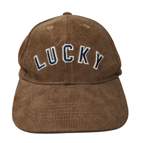 Lucky Snapback Hat Brown OS Adjustable Embroidered Vented Holes Lucky Brand - Picture 1 of 7
